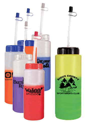 Personalized 32 oz. Mood Sports Bottles with Straw