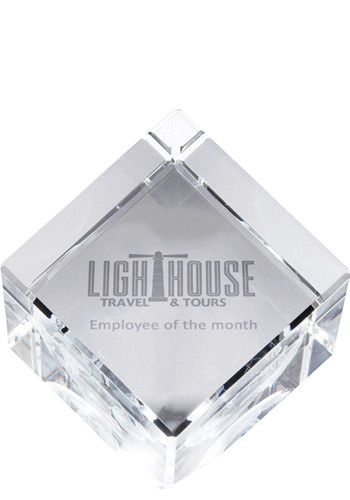 Customized 3D Crystal Jewel Cube - Large