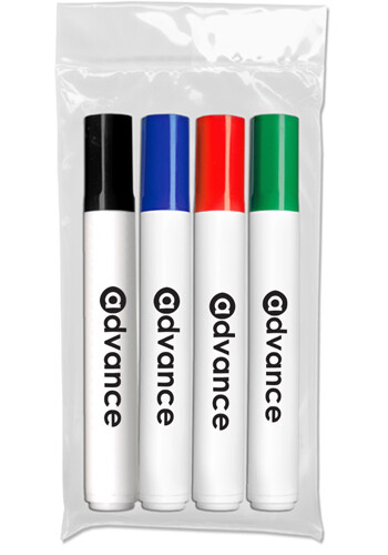 Custom 4-Piece Chisel Tip Dry Erase Markers