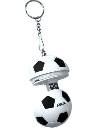 Customized 4GB Soccer Shaped USB Flash Drive with Keyring