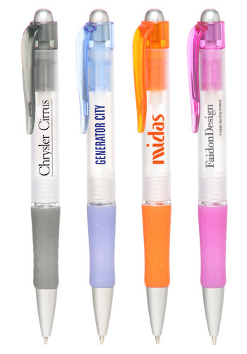 Clear Plastic Pens with Rubber Grip | BP2010