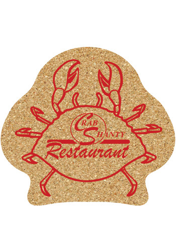 Customized 5.25 inch King Size Cork Crab Coasters