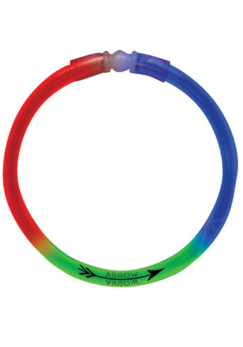 Customized 8 in. Red Green Blue Triple Color Superior Light Up Glow Bracelets