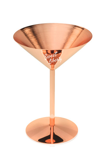 Custom 8 oz. Copper Coated Martini Glasses