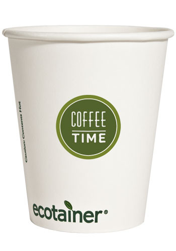 Customized 8 oz. Ecotainer Compostable Paper Hot Cups