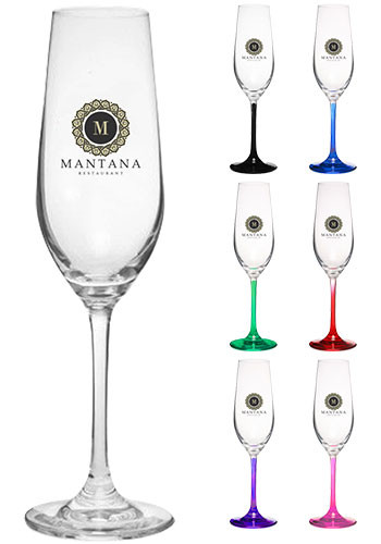 Personalized 8 oz. Lead Free Crystal Champagne Glasses