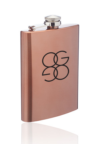 Personalized 8 oz. Copper Coated Gran Torino Hip Flasks
