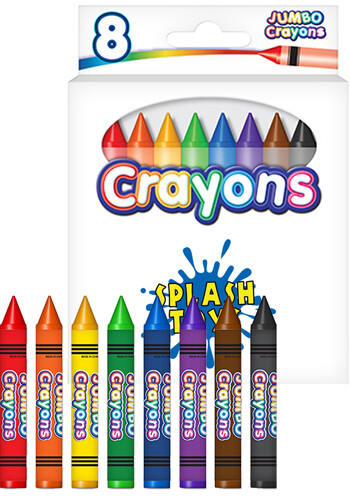 Bulk 8-Pack Jumbo Crayon Box With Full Color Decal
