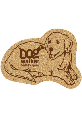 Custom 5.75 inch King Size Cork Dog Coasters