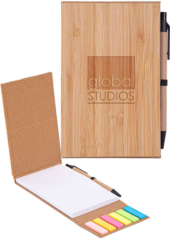 Promotional Bamboo Notepad with Sticky Note and Pen