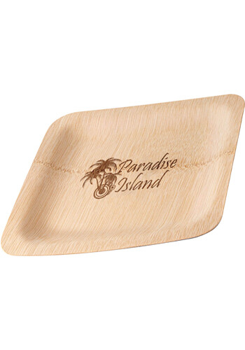 Personalized Bamboo Veneer 9-Inch Disposable Eco Plate