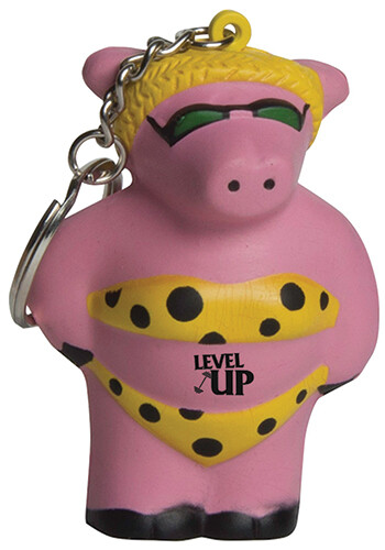 Bulk Beach Pig Stress Ball Keyrings