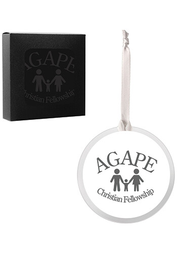 Personalized Beveled Glass Ornament - Circle