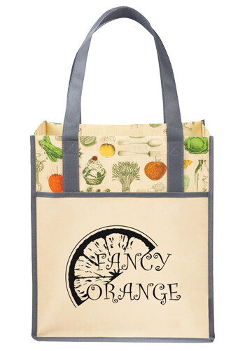 Personalized Big Grocery Vintage Laminated Non-Woven Tote