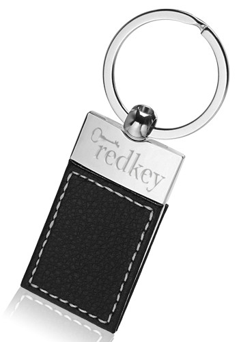 Leather & Metal Rectagle Keychains | KEY142