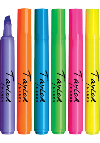 Personalized Brite Broad Tip Solid Barrel Highlighters - USA Made