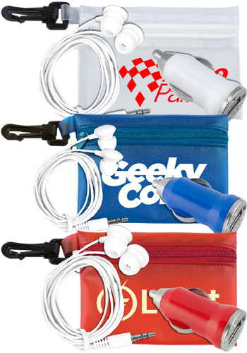 Wholesale Car Accessory Kits in Carabiner Zipper Pouch
