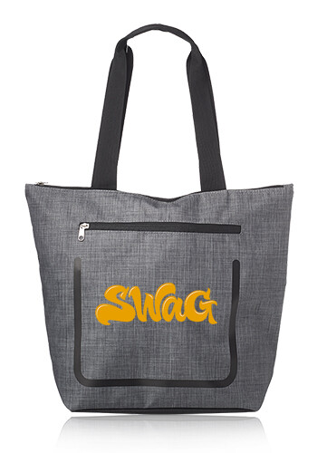 Promotional Cinder Tote Bags with Zipper Front Pocket
