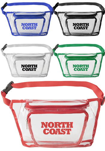 Promotional Clear Fanny Pack with Two Zipper Pockets