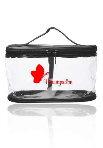 Custom Clear PVC Cosmetic Travel Bags with Handle