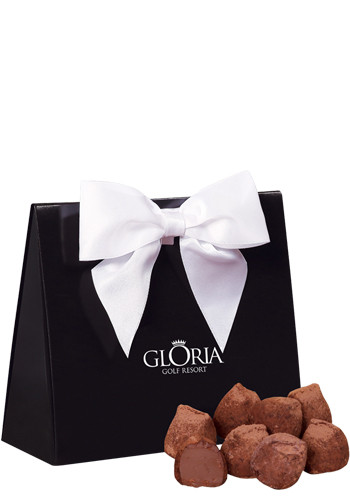 Wholesale Cocoa Dusted Truffles in  Black Gift Box