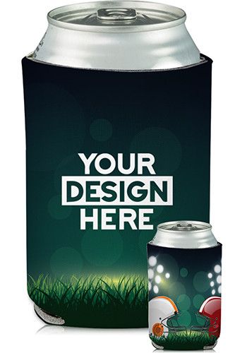 Promotional Collapsible Can Cooler Head to Head Football Print