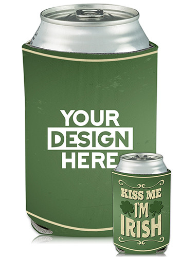 Customized Collapsible Can Coolers St Patricks Theme Print