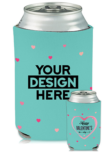 Customized Collapsible Can Coolers Valentines Print