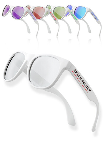Color Lens Sunglasses with White Frames