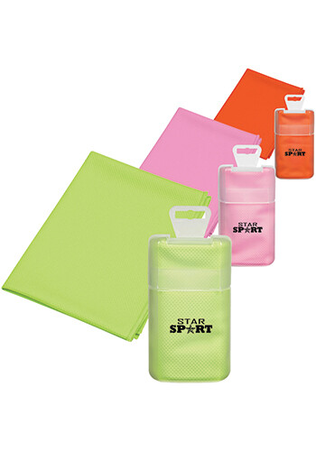 Promotional Cooling Towels In Frosted Plastic Case