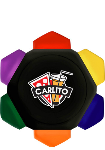 Promotional Crayo - Craze 6 Color Crayon Wheel - Black - Full Color Decal