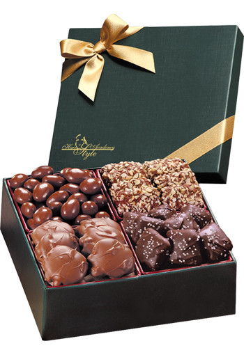 Customized Chocolate Elegance in Green Gift Boxes