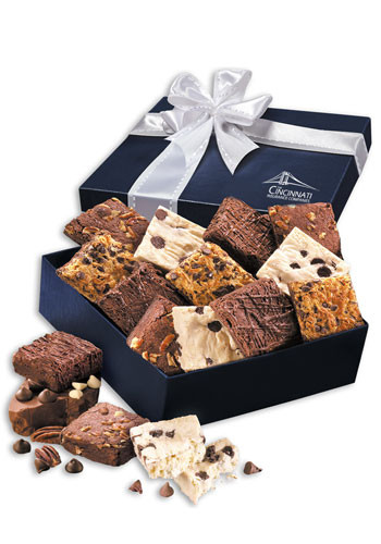 Wholesale Gourmet Brownie Assortment in Navy Gift Box