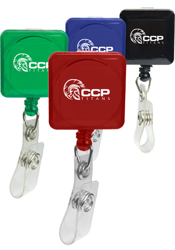 Customized Retractable Square Badge Holders with Alligator Clip