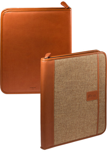 Personalized Sierra Leather Zip-Around Tech Portfolios