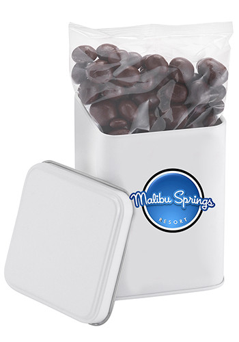 Custom Canister Tins with Dark Chocolate Espresso Beans