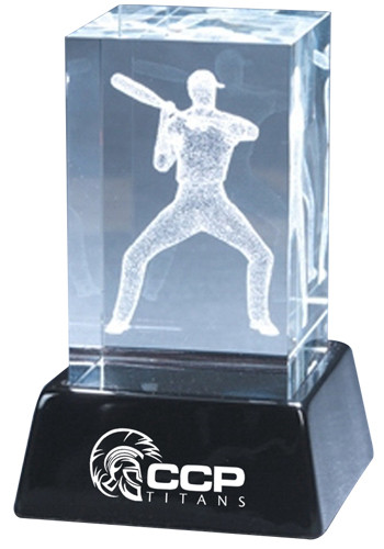 Custom 3D Crystal Baseball Sculptures