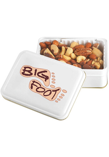 Custom Printed Deluxe Mixed Nuts in a Keepsake Gift Tin