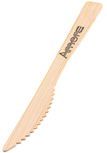 Promotional Disposable Bamboo Cutlery Serrated Eco Knife