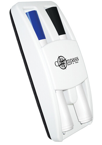 Custom Dry Erase Gear Marker and Eraser Set with Black and Blue Markers
