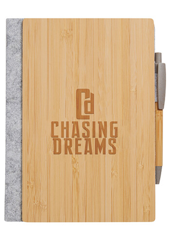Personalized Econscious Grove Bamboo Notebook and Pen