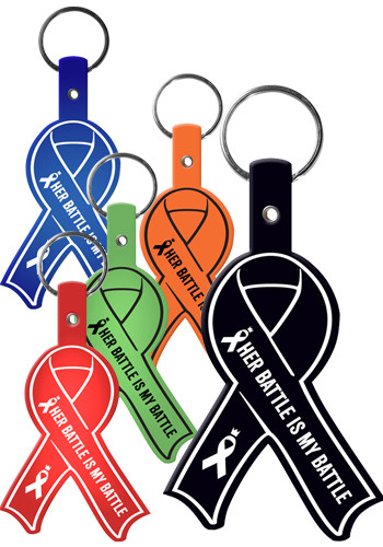 Customized Awareness Ribbon Flexible Key Tags