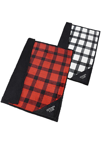 Wholesale Field and Co Buffalo Plaid Sherpa Blanket
