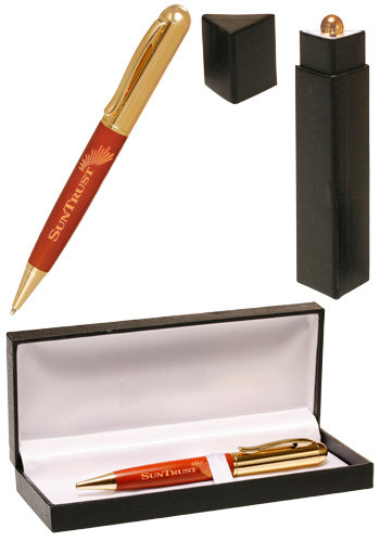 Filey Wood Gold Twist Action Pen Gift Sets