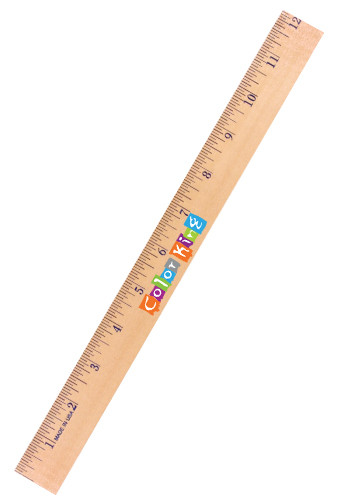 #AK8092412 Personalized Full Color Clear Lacquer Wood Rulers