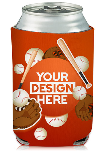 Personalized Collapsible Can Cooler Baseball Lover Print