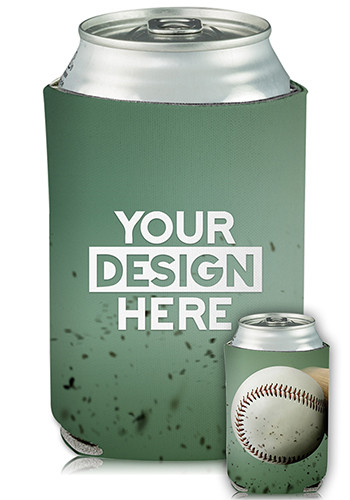 Personalized Collapsible Can Cooler Fast Ball Print
