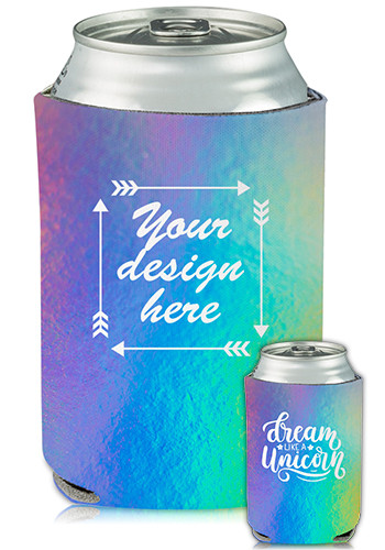 Custom Collapsible Can Cooler Iridescent Print
