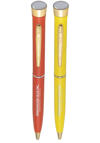 Customized Safety Garland® Twist Pens with Gold Accents