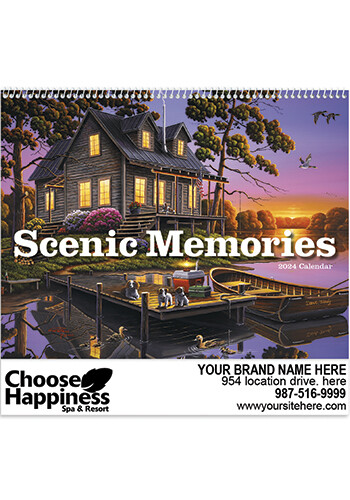 Personalized Good Value Scenic Memories Spiral Calendar